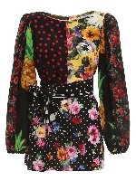 Blusa in seta patchwork