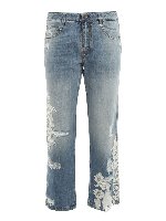 Jeans con inserti in pizzo