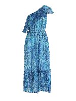 Abito monospalla in creponne floreale