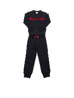 Completo tuta blu con dettagli rossi