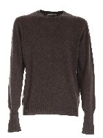 Pullover marrone melange in cashmere