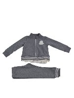 Completo in felpa grigia con tulle