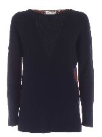 Pullover bicolor blu e marrone