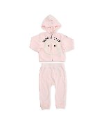 Completo tuta rosa con patch logo argento