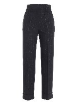 Pantalone Coco nero gessato lam