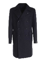 Cappotto blu con dettaglio logo in metallo