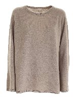 Pullover in cashmere con maniche larghe beige