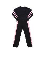 Tuta completo nera con fasce rosa