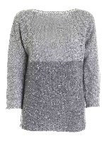 Pullover grigio con inserti lam