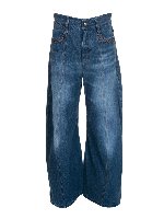 Jeans blu gamba ampia