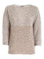 Pullover beige con inserti lam