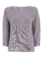 Pullover grigio chiaro con inserti lam