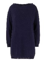 Pullover lungo in cashmere blu