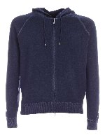 Cardigan con cappuccio blu