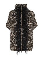 Cardigan effetto tricot nero marrone e bianco