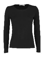 T-shirt in lana vergine nera