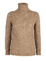 Pullover effetto tricot color cammello