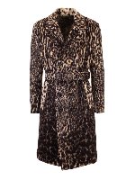 Cappotto doppiopetto stampa animalier