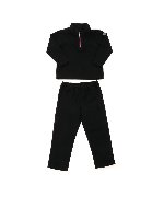 Completo in pile nero con logo