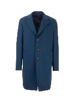 Cappotto sartoriale in cashmere blu
