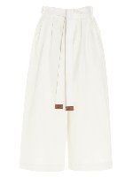 Jeans Cropped Belt bianchi