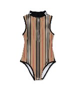 Costume da bagno con cerniera Beige Archivio