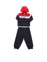 Tuta sportiva logo blu rossa e bianca