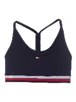 Top sportivo blu con dettaglio logo