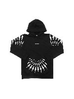 Felpa nera con cappuccio e dettaglio logo