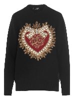 Maglia ricamo logo Cuore Sacro nera