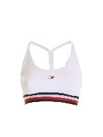 Top sportivo bianco con ricamo logo
