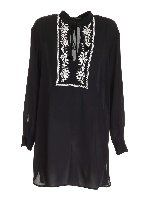 Camicia nera con ricamo