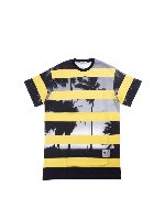 Abito stampato con righe gialle