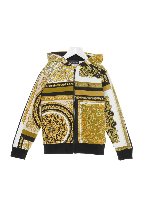 Felpa con zip Barocco gialla