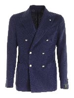 Giacca in lino e cotone blu