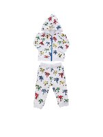 Completo bianco in tuta stampa palme