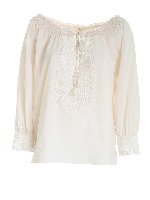 Camicia color crema con pizzo