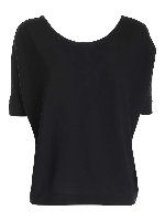 Maglia nera con scollo profondo sul retro