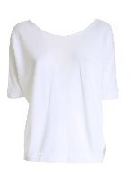 Maglia bianca con scollo profondo sul retro