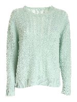 Pullover in cashmere a trecce verde