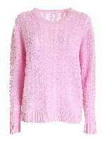Pullover in cashmere a trecce rosa