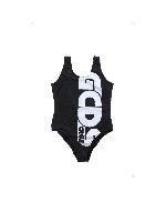 Costume intero nero con logo bianco