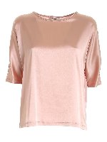 Blusa stretch in raso rosa