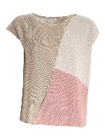 Maglia smanicata colorblock