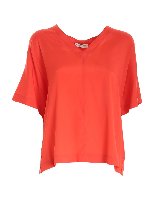T-shirt boxy rossa corallo