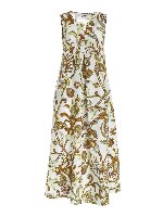 Abito bianco con stampa a contrasto