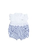 Pagliaccetto in seersucker bianco e blu