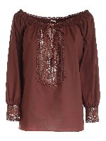Blusa con pizzo marrone