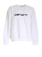 Felpa con logo ricamato bianca