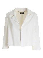 Giacca crop in crepe bianca